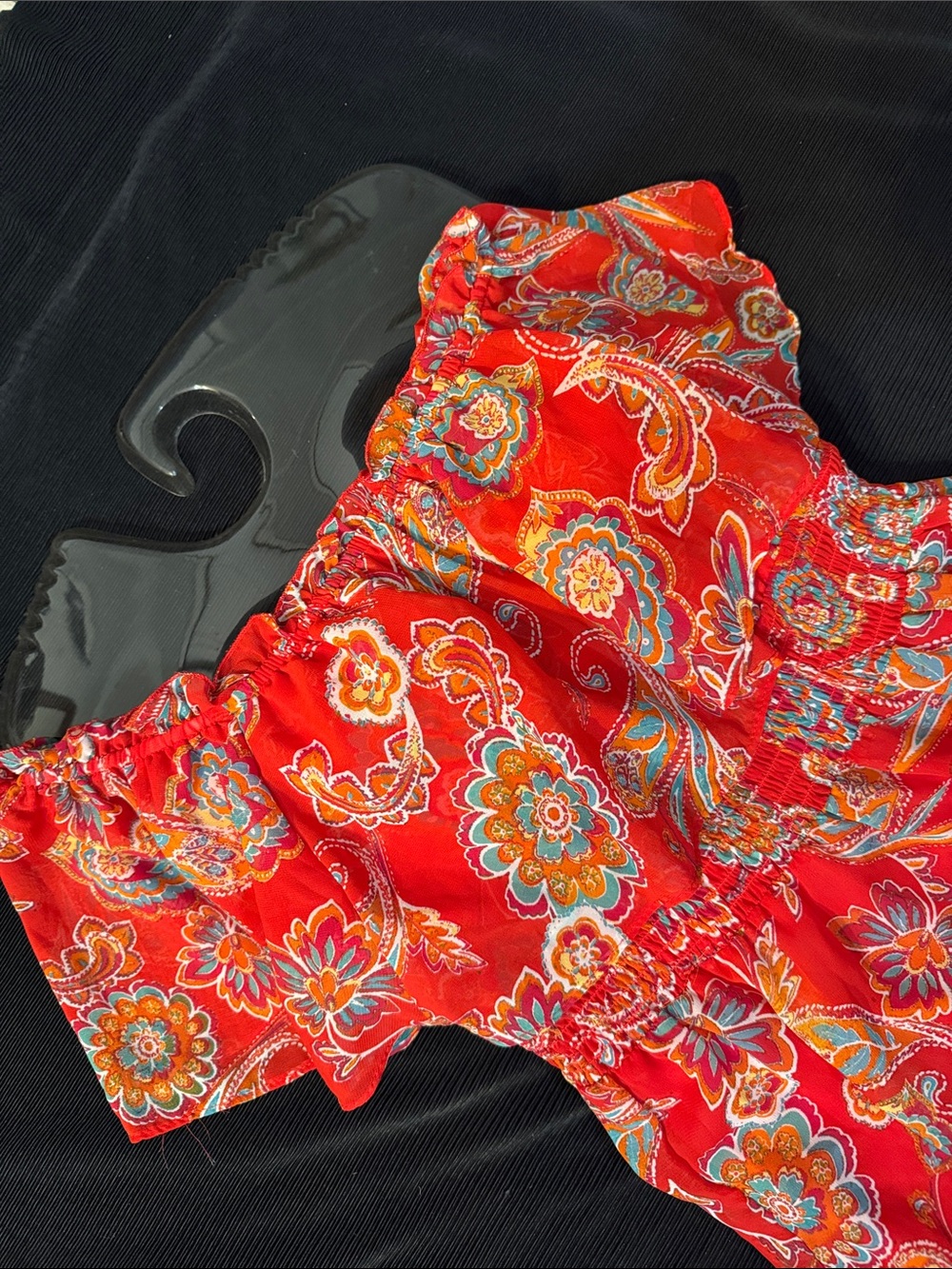 Rabbit Rabbit Rabbit Paisley Print Lined Tiered Maxi Dress - Like new! Petite 4 - Picture 5 of 9